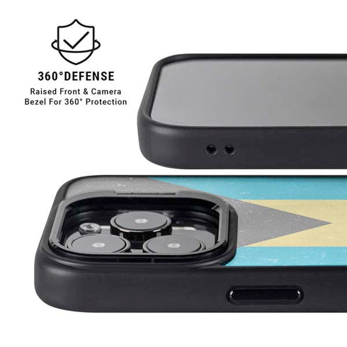 Bahamas Flag Distressed iPhone 14 Pro Max Kickstand Case